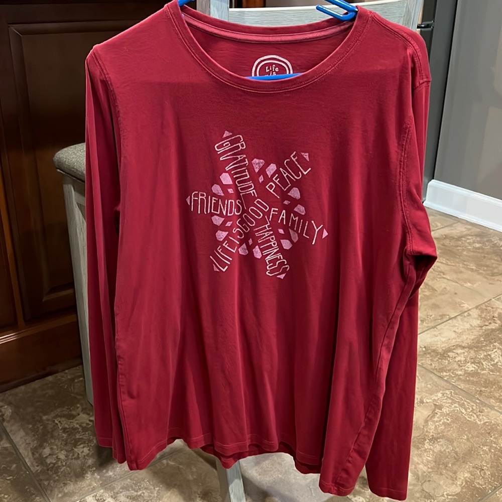 Size large, life is good, long sleeve T-shirt